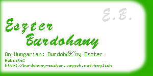 eszter burdohany business card